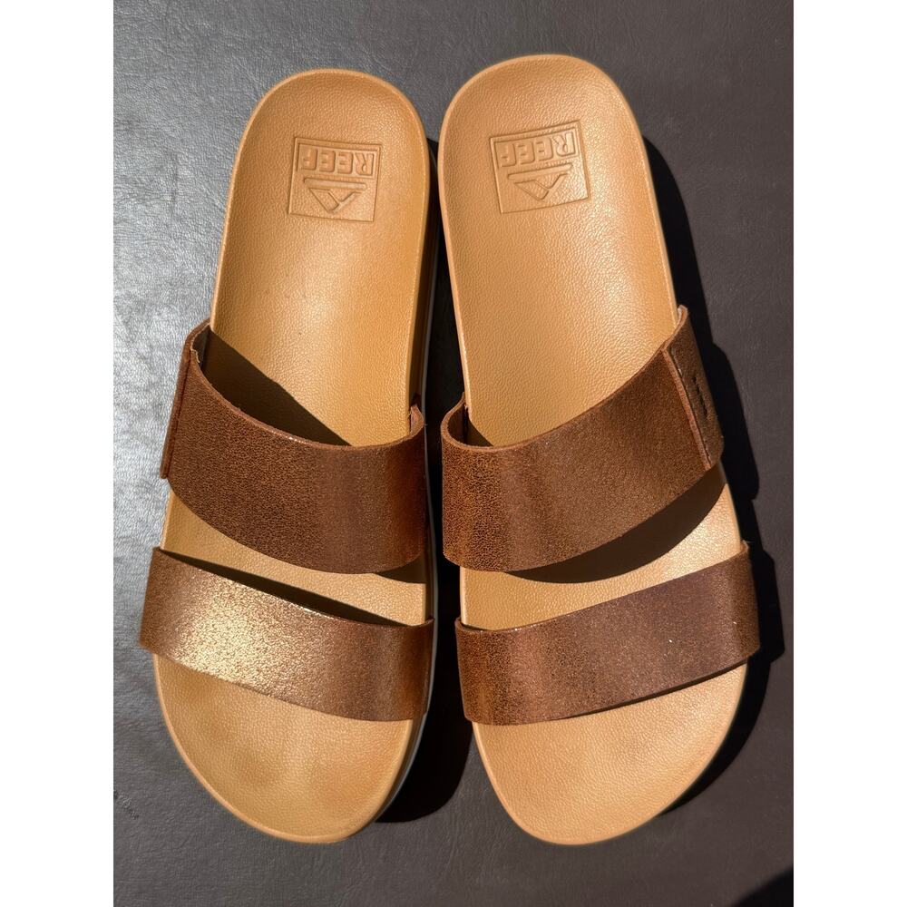REEF Cushion Bounce Vista Hi Wedge Sandal Slide Metallic Copper Size 8 - Picture 10 of 10
